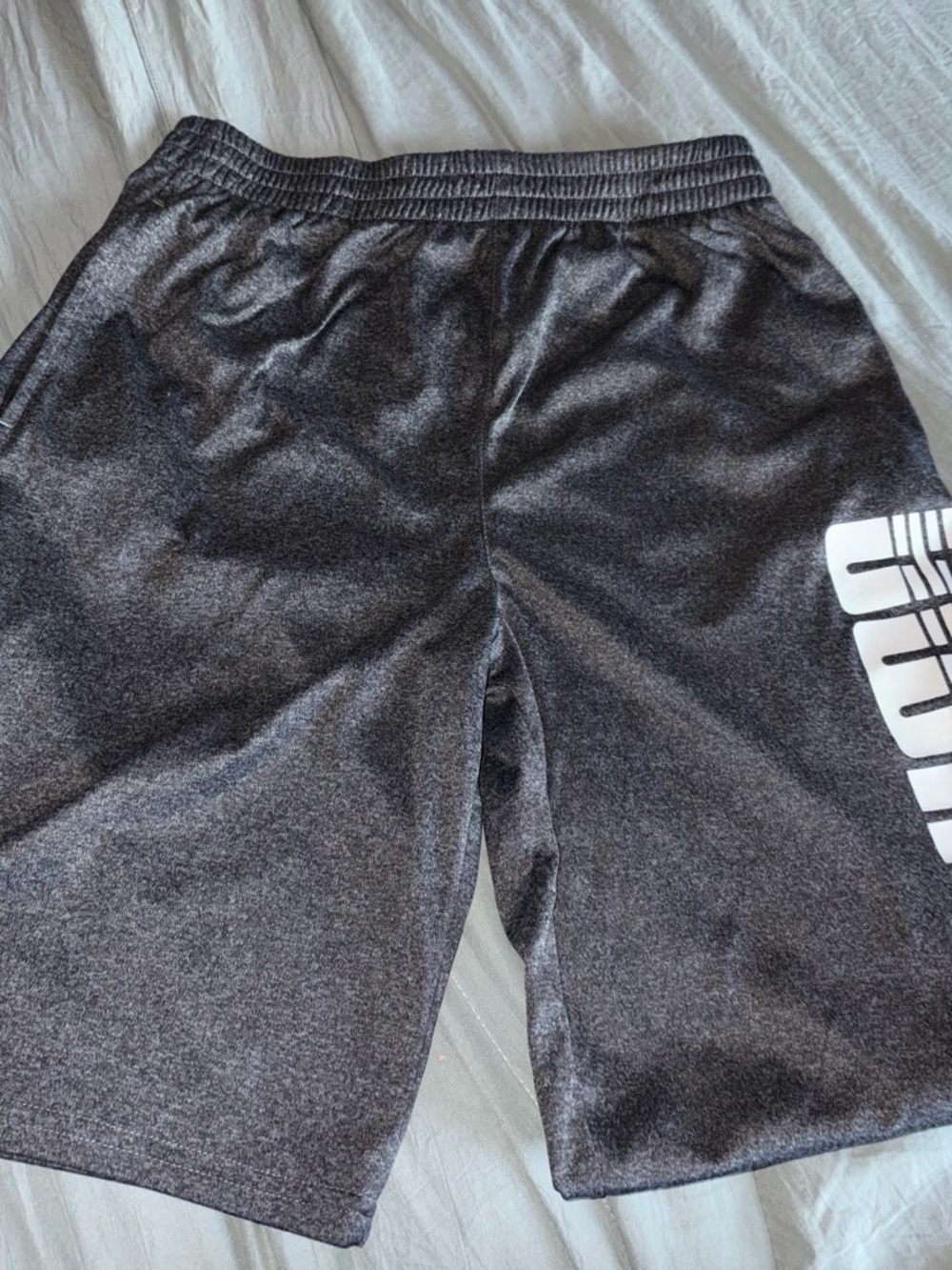 Puma Boys Gray Heather Athletic Shorts with White Side Logo